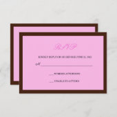 Roze en bruine bruiloft RSVP (Voorkant / Achterkant)