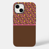 Roze en bruine Cheetah telefoontas Case-Mate iPhone Case (Achterkant)