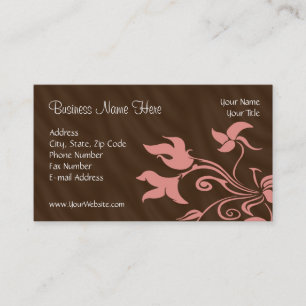 Roze en bruine draai make-up artiest of salon visitekaartje