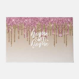 Roze en bruine druppelaar | Home Sweet Home Deurmat