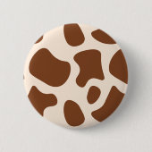Roze en bruine Koe Print Ronde Button 5,7 Cm (Voorkant)