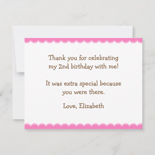 Roze en bruine ladybug Flat Hartelijk dank Bedankkaart (Achterkant)