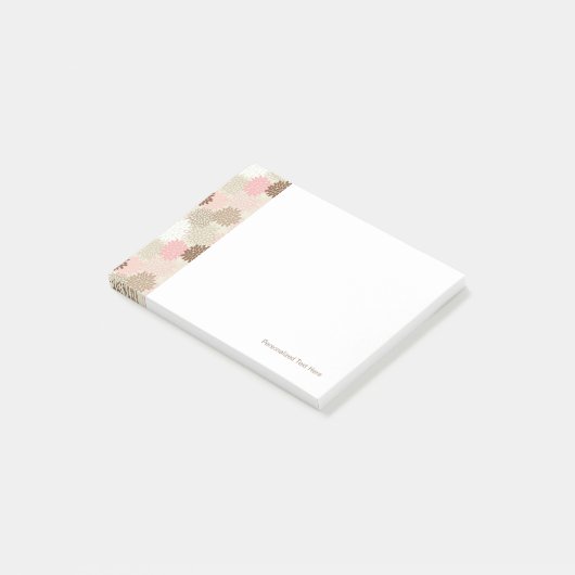 Roze en bruine maanpatroon post-it® notes (Schuin)