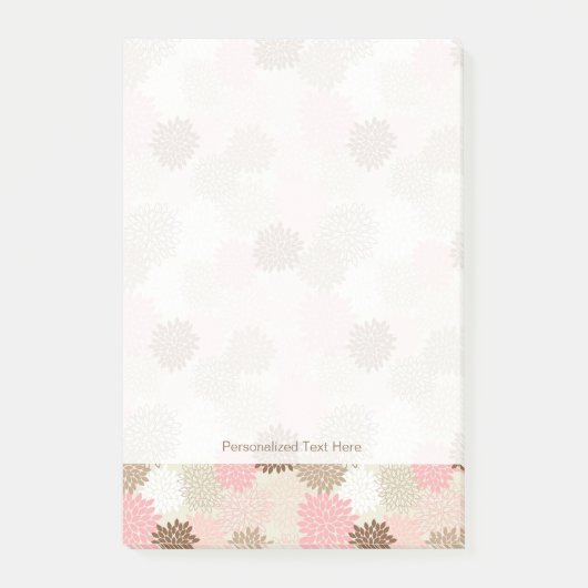 Roze en bruine maanpatroon post-it® notes (Voorkant)