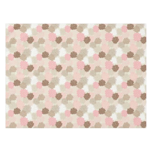 Roze en bruine maanpatroon tafelkleed (Voorkant (Horizontaal))