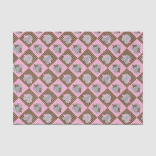 Roze en Bruine Olifant Polka Dots Tissuepapier