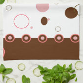 Roze en bruine pokadots theedoek (Gevouwen)