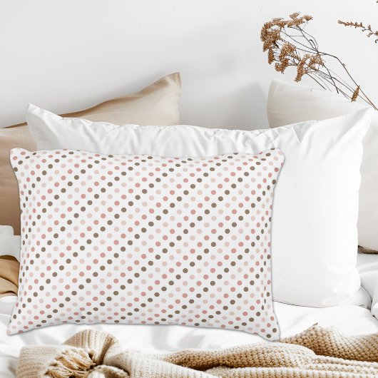 Roze en Bruine Polka Dot Accent Pillow Accent Kussen