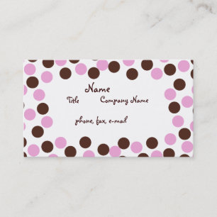 Roze en bruine Polka Dot Visitekaartje