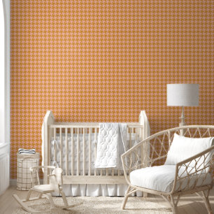 Roze en Bruine Preppy Houndstooth voor Girls Room Behang