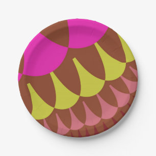Roze en bruine schalen papieren bordje