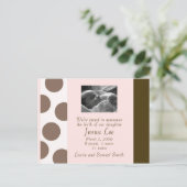 Roze en bruine Stippen Briefkaart () (Staand voorkant)