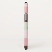 Roze en bruine streep monogram gewei Case-Mate iPhone case (Achterkant / rechts)