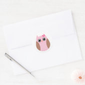 Roze en Bruine Uil Stickers (Envelop)