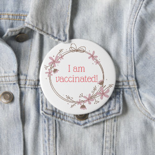 Roze en bruine zwavel, kreupel waar ik gevaccineer ronde button 4,0 cm