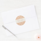 Roze en Champagne Damask Bruiloft Monogram Ronde Sticker (Envelop)
