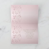 Roze en Champagner Bloemige Dankjewelkaart Bedankkaart (Binnen)