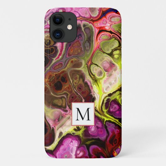 Roze en chartreuse marmeren stropdas kleurstof en Case-Mate iPhone case (Achterkant)