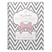 Roze en Chevron Baby shower Guest Book- Notitieboek (Voorkant)