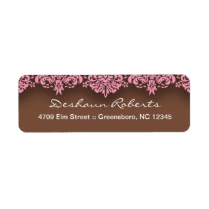 Roze en chocolade-Adresetiketten Etiket