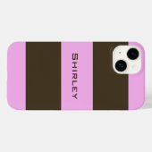 Roze en chocolade bruine strepen van STaylor Case-Mate iPhone Case (Achterkant (horizontaal))