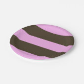 Roze en chocolade bruine strepen van STaylor Papieren Bordje (Gekanteld)