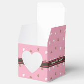 Roze en Chocolade Persoonlijke bruiloft Bedankdoosjes (Geopend)