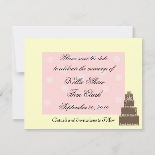 Roze en chocolade Sla de datum op Save The Date (Voorkant)