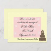 Roze en chocolade Sla de datum op Save The Date (Voorkant / Achterkant)
