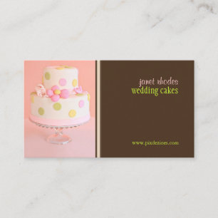 Roze en chocolade trouwkaart visitekaartjes