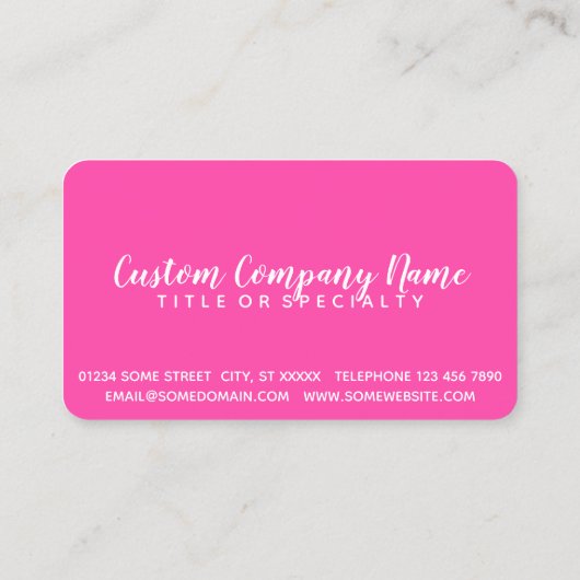 roze en chocoladestrokken visitekaartje (Achterkant)