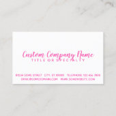 roze en chocoladestrokken visitekaartje (Achterkant)