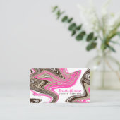 roze en chocoladestrokken visitekaartje (Staand voorkant)