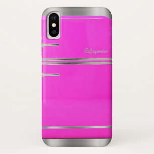 Roze en chroom  koelkast kitschy schattig iPhone x hoesje