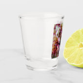 Roze en Cream-anjers Shot Glas (Links)