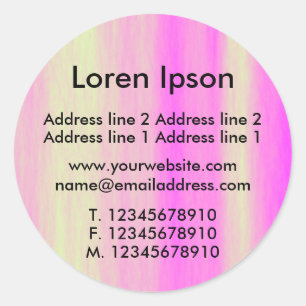 Roze en Cream Business / Profiel Ronde Sticker