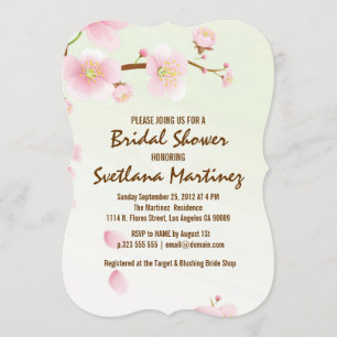 Roze en Cream Magnolia Blossom Bridal Show nodigt  Kaart