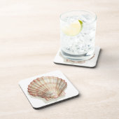 Roze en Cream Seashell Bier Onderzetter (Rechterzijde)