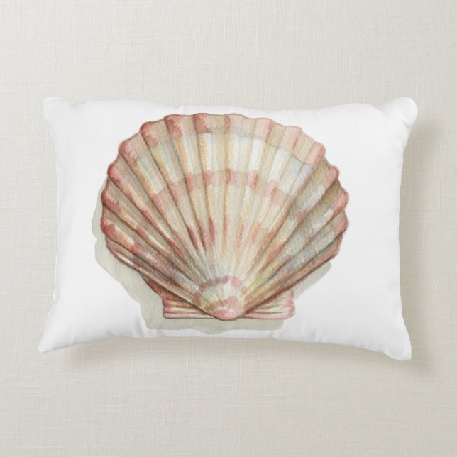 Roze en Cream Seashell Decoratief Kussen (Achterkant)