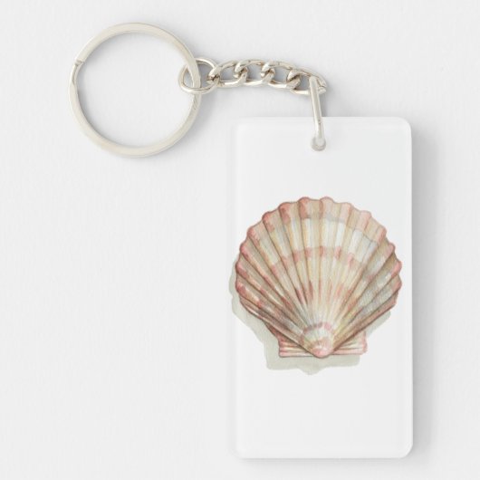 Roze en Cream Seashell Sleutelhanger (Voorkant)