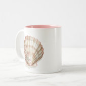 Roze en Cream Seashell Tweekleurige Koffiemok (Voorkant links)