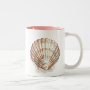 Roze en Cream Seashell Tweekleurige Koffiemok