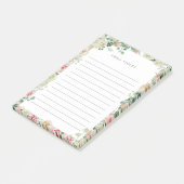 Roze en Cream  Waterverf Floral naam Post-it® Notes (Schuin)
