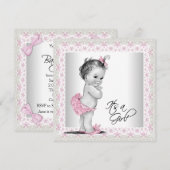 Roze en crème Baby shower Kaart (Voorkant / Achterkant)