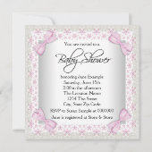 Roze en crème Baby shower Kaart (Achterkant)