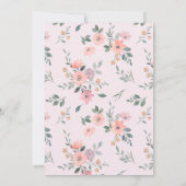 Roze en crème bloemenbruiloft kaart (Achterkant)
