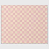 Roze en Crème Checkerboard Cadeaupapier (Vlak)