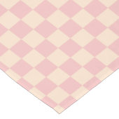 Roze en Crème Checkerboard Korte Tafelloper (Hoek)
