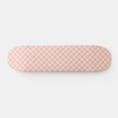 Roze en Crème Checkerboard Skateboard (Horizontaal)