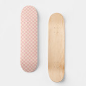 Roze en Crème Checkerboard Skateboard (Voorkant)